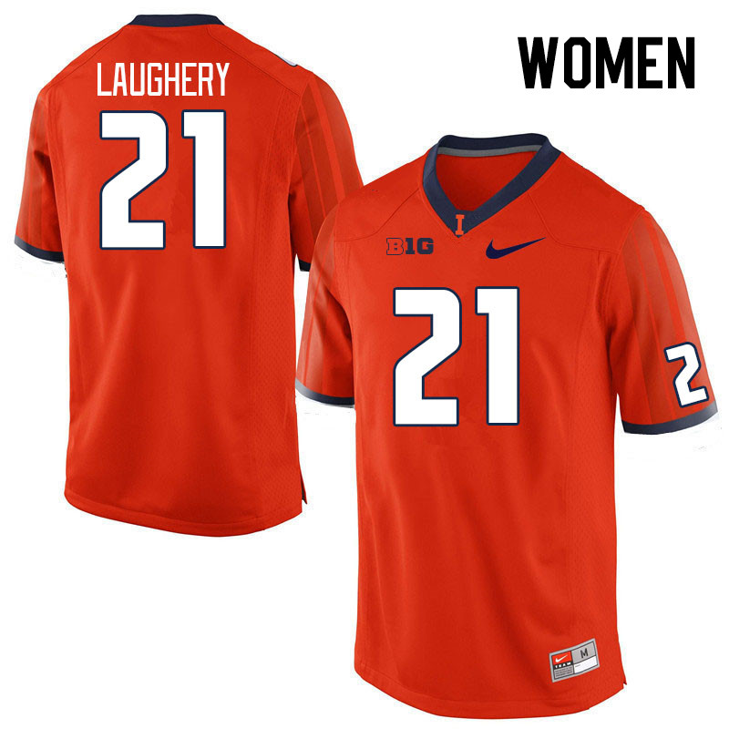 Women #21 Aidan Laughery Illinois Fighting Illini College Football Jerseys Stitched Sale-Orange
